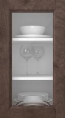 Kasepuidust uks, Woody, PP25LA, Pähkli (clear klaas)