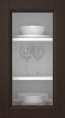 Tammepuidust uks, Woody, PP25LA, Tumepruun (clear klaas)