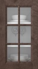 Kasepuidust uks, Woody, PP25RU, Pähkli (clear klaas)