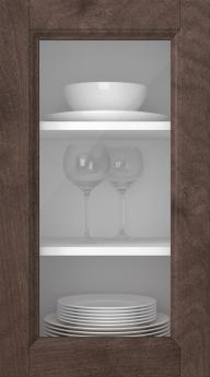 Kasepuidust uks, Woody, PP25LA, Pähkli (clear klaas)