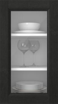 Kasepuidust uks, Woody, PP25LA, Must (clear klaas)