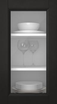 Kasepuidust uks, Woody, PP25LA, Must (clear klaas)