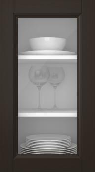 Tammepuidust uks, Woody, PP25LA, Tume šokolaad (clear klaas)