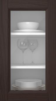 Tammepuidust uks, Woody, PP25LA, Kastan (clear klaas)