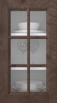 Kasepuidust uks, Woody, PP25RU, Pähkli (clear klaas)