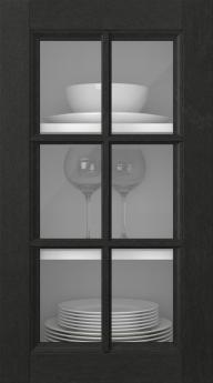 Kasepuidust uks, Woody, PP25RU, Must (clear klaas)