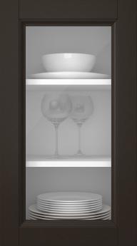 Tammepuidust uks, Natural, PP54LA, Tume šokolaad (clear klaas)