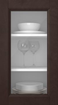 Kasepuidust uks, Woody, PP25LA, Tumepruun (clear klaas)