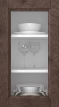 Kasepuidust uks, Woody, PP25LA, Pähkli (clear klaas)