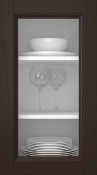 Tammepuidust uks, Woody, PP25LA, Tumepruun (clear klaas)