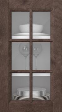 Kasepuidust uks, Woody, PP25RU, Pähkli (clear klaas)