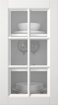 Kasepuidust uks, Woody, PP25RU, Valge (clear klaas)