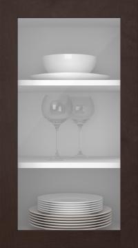 Kasepuidust uks, Frame, PP60LA, Tumepruun (clear klaas)