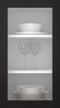 Kasepuidust uks, Format, TP68LA, Must (clear klaas)