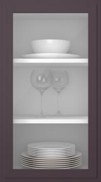 Kasepuidust uks, Format, TP68LA, Aubergine (clear klaas)