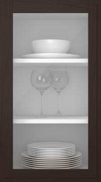 Kasepuidust uks, Format, TP68LA, Tumepruun (clear klaas)